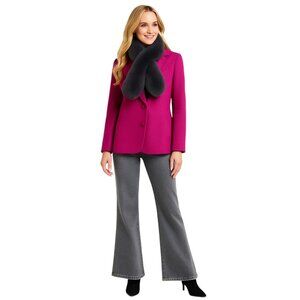 2/$30 Dark Gray Faux Mink Fur Winter Scarf With Loop Closure & Soft Knit Lining